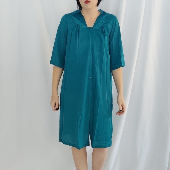 vassarette Other - 90s Teal Nylon Nightgown